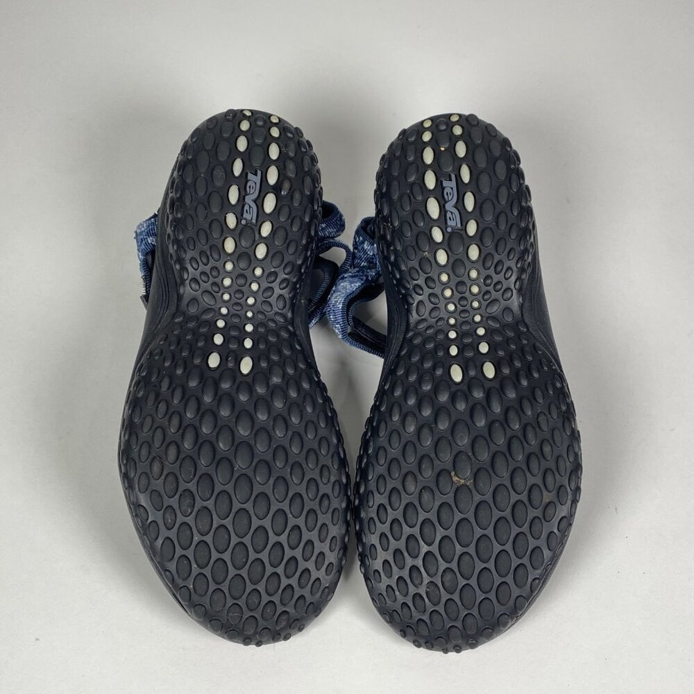 Teva Hiking Sport Water Sandals Womens Size 8.5 Blue Floral Hook Loop Strap 6465 - Picture 7 of 10